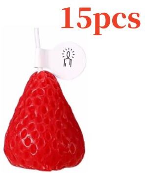 On Spot Shop Handmade Strawberry Scented Candle, Fruit Aroma Soy Wax, Valentine's Day Decoration And Birthday Gifts 15pc