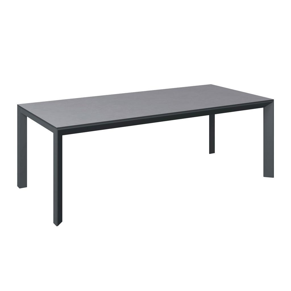 Amatio Gartentisch , Anthrazit, Grau , Metall, Kunststoff , rechteckig , würfelförmig, eckig , 100x75x220 cm , wetterbeständig , Gartenmöbel, Gartentisch, Gartentische