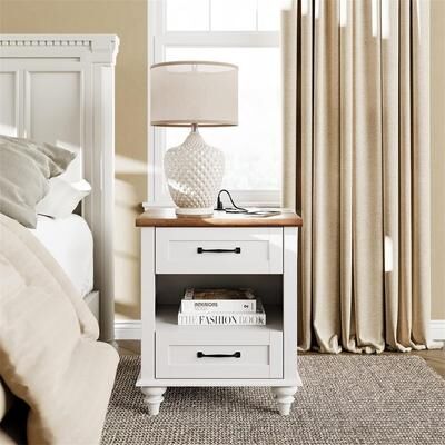 No Side Table with 2 Drawers