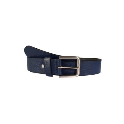 Ledergürtel LEONARDO VERRELLI "Echt Leder, dkl. blau, 2. Wahl, 90 cm - 140 cm (Bundweite)", Herren, Gr. 140, blau, Echtleder, Gürtel Ledergürtel