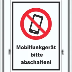 HB-Druck Smartphone Handy aus Mobilfunkgerät abschalten Aufkleber A6 (105x148mm)