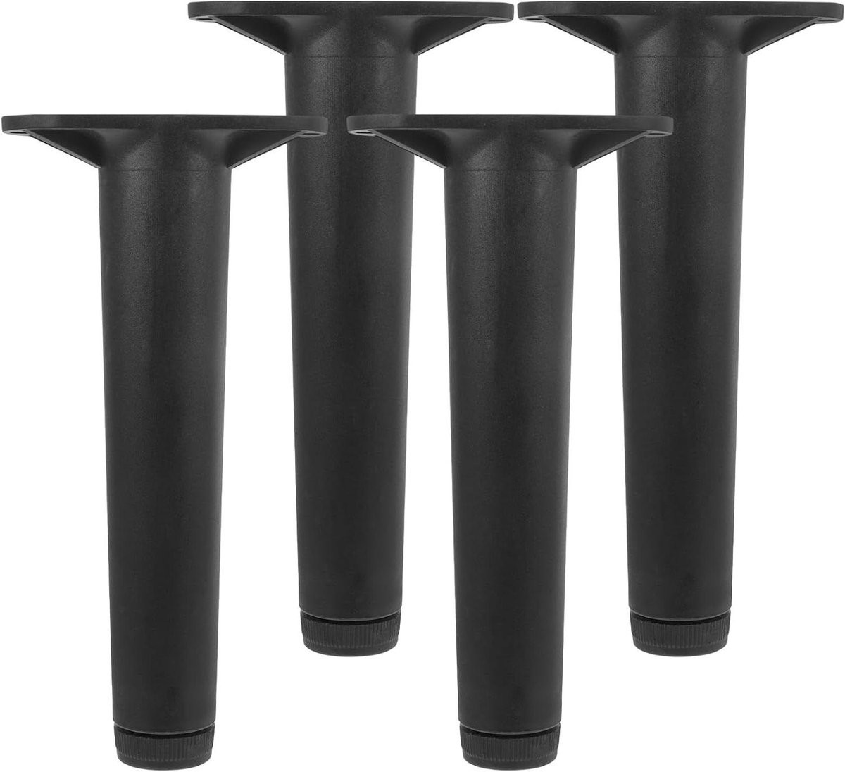 Set van 4 zwarte verstelbare meubelpoten voor het stabiliseren van je bedframe of meubels