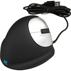 R-Go Maus HE Ergo Vertical Mouse - Größe M, 4 Tasten, 3400 dpi, mit Kabel, schwarz