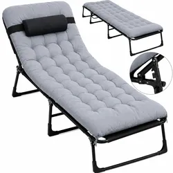 Klappbares Touristenbett BUSINESS, Feldbett, Premium-Campingbett - Schwarz