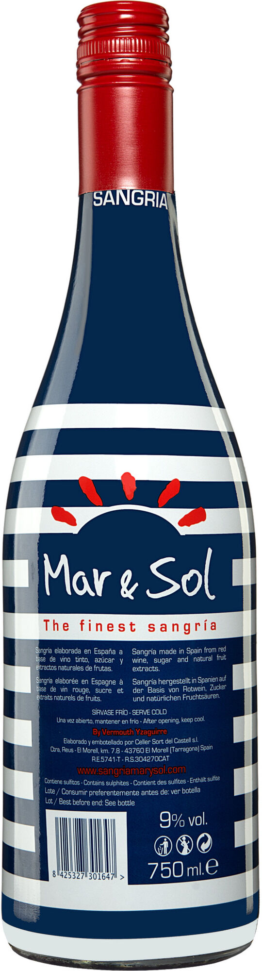 Yzaguirre Sangria Zurra Mar y Sol 9% Vol. Süß aus Spanien