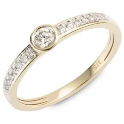 DIAMOUR Ring 15 Brillanten zus. ca. 0,23ct Gold 375