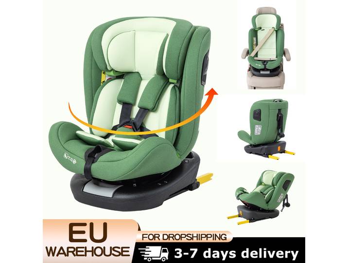Siège auto pour bébé 360 avec ISOFIX 40-150 cm (groupe 0-12 ans, 0-36 kg) taille i, ADAC, siège portable simple pour nouveau-né amovible