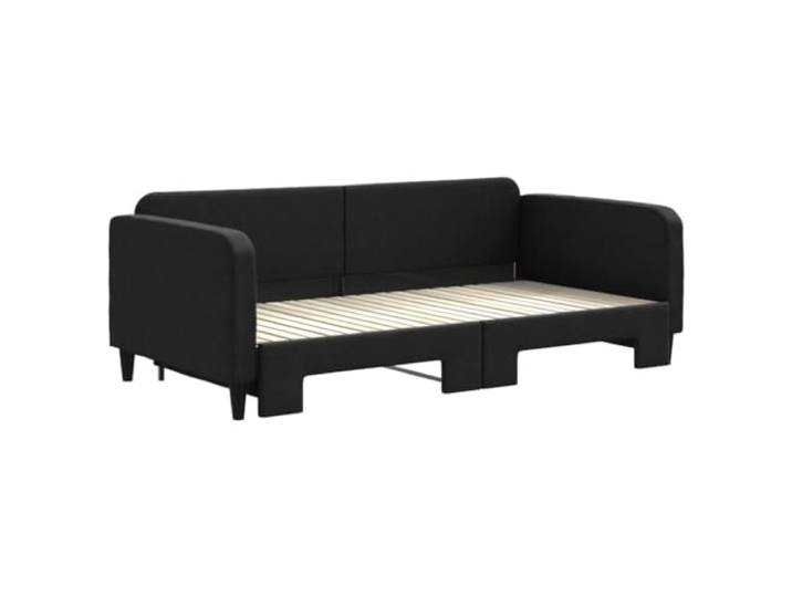 KTHLBRH Ausziehbares Schlafsofa, schwarz, Stoff, 100 x 200 cm Struktur aus Holz und Metall, Lattenrost inklusive, 2 notwendige Matratzen, Wohnzimmer und Schlafzimmer