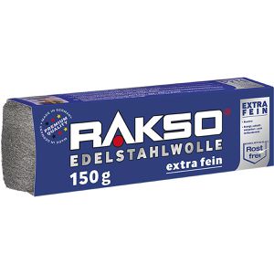 RAKSO Stahlwolle 720700, Edelstahl, extra fein 00, zum Glätten und Schleifen, 150g