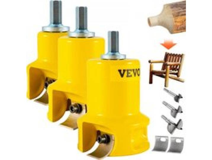 VEVOR Zapfenschneider Forstnerbohrer 25,4 & 38 mm & 50,8 mm, 2 Klingen Zapfenschneider Forstner Bit Zapfenschneider Set für Balkenbetten, Balkengeländer, Balkenzäune, Balkentische usw. Forstnerbohrer