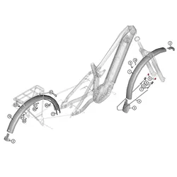 Haibike Schutzblechset Gen5 CX AL silber mit Streben und Befestigung