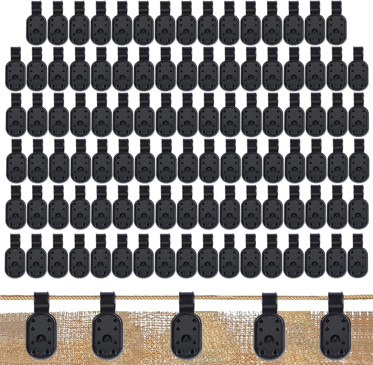 Net Klemmen Zwart - Net Clips voor Tuinbescherming - 10,5 cm