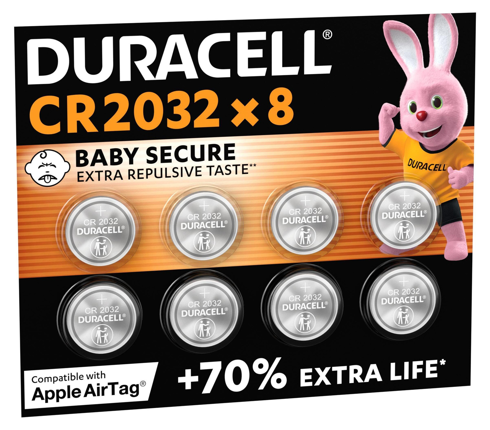 Duracell CR2032 Lithium Knoopcelbatterijen 3V, 8 stuks