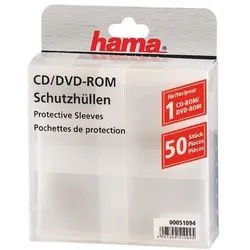 Hama CD/DVD/Blu-ray-Schutzhüllen - 50 Stück (transparent) transparent, 13.5x13.5 cm