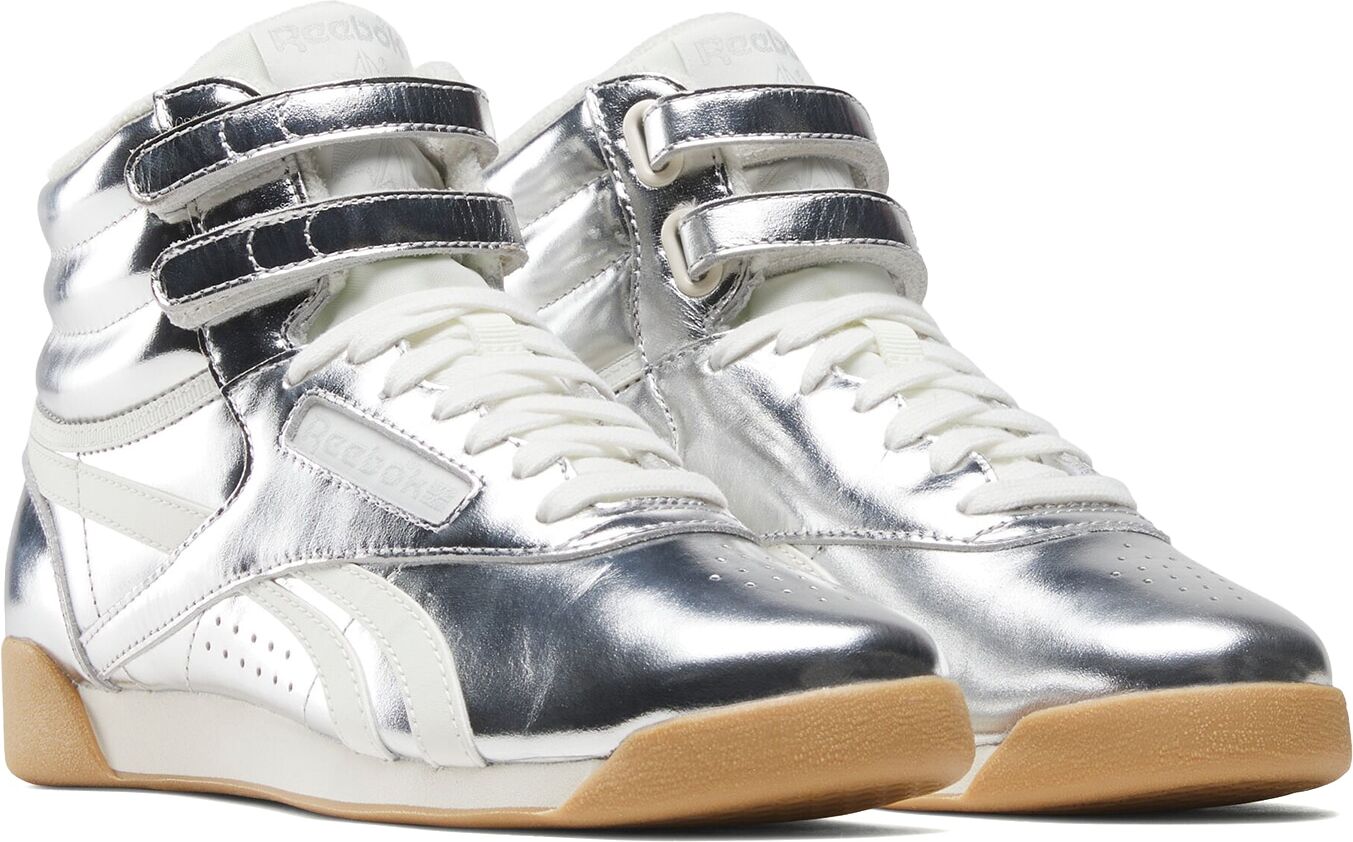 Sneaker REEBOK CLASSIC "F/S HI", Damen, Gr. 42, silber (silbermetallic, chalk, gum), Leder, Synthetik, Schuhe Sneaker