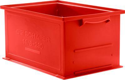 Stapelkasten Serie 14/6-230, aus Polypropylen, mit Griffmulde, Inhalt 26 L, rot