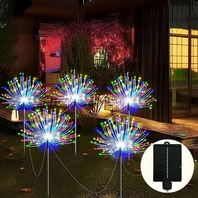 Uplift Picks Solar Garden Lights Six Pack Eight Mode Waterproof Landscape Ambiance Lighting blue 6 Grounding X 60 360 Led