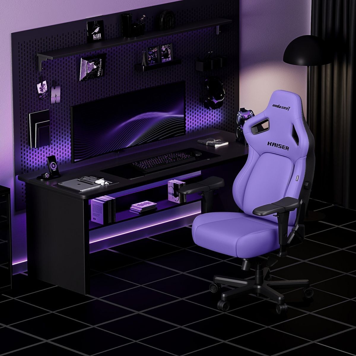 AndaSeat Kaiser 4 Premium Gaming Chair PVC Leather - Large, Zen Purple