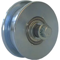 Helm, Zubehör Türbeschlag, Schiebetor-Stahlrolle (Torrolle) ø 100 mm Laufrolle Stahl verzinkt-gelb
