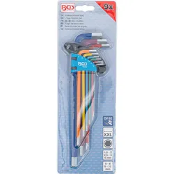 BGS Winkelschlüssel-Satz Multicolour extra lang Innensechskant 1,5 - 10 mm 9tlg. - 74456