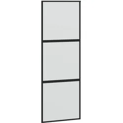 vidaXL Schiebetür Schwarz 76x205 cm Hartglas und Aluminium