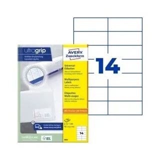 AVERY Zweckform 1.400 Etiketten 3653 weiß 105,0 x 42,3 mm