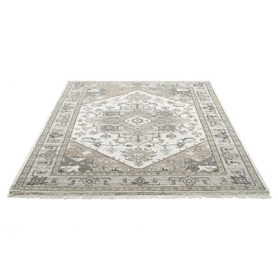 Wollteppich THEKO "Versian 877, handgeknüpft", beige (natur), B:60cm H:10mm L:90cm, Schurwolle, Teppiche, reine Wolle, orientalisches Design, Wohnzimmer