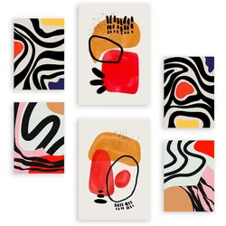 POSTER Set Mit 6 Jazzy Arts 1 In Farbenfrohe Zusammenfassungen A3 & A4 Rahmenlos