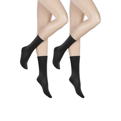 Socken HUDSON "ONLY 2-PACK", Damen, Gr. 35-38, Sockengröße, schwarz, Obermaterial: 75% Baumwolle, 23% Polyamid, 2% Elasthan, normal, Socken Socken, Komfortbund mit weitem Fußausschnitt