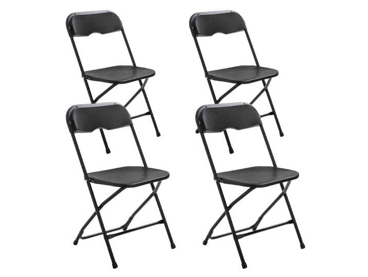 4 chaises pliantes noires