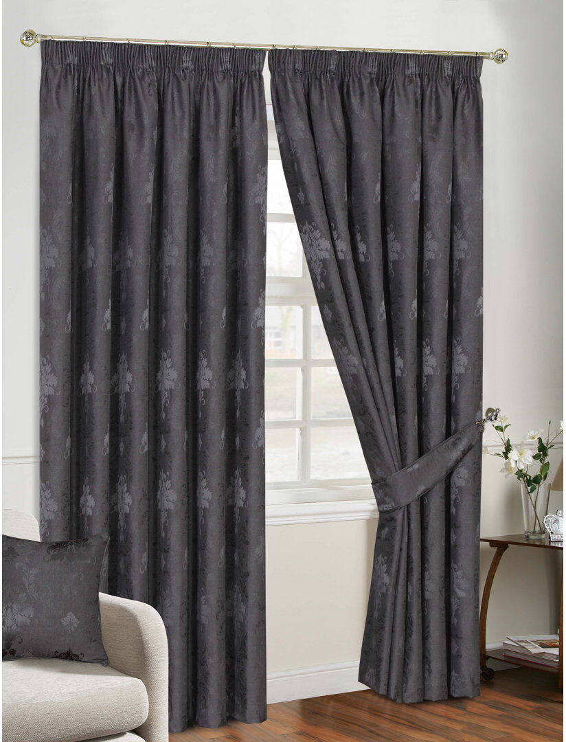 Mercer41 Bonita Room Darkening Curtains Grey 228 W x 228 D cm