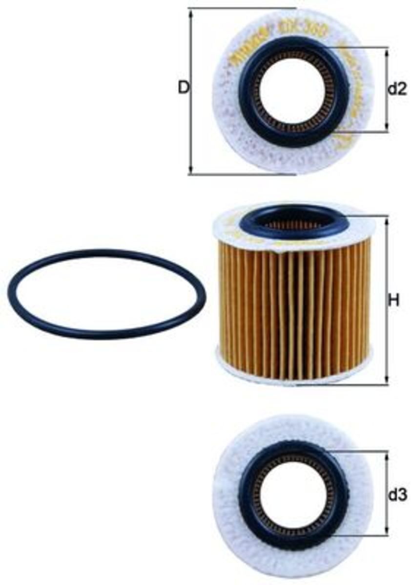 Ölfilter MAHLE KNECHT OX 360D