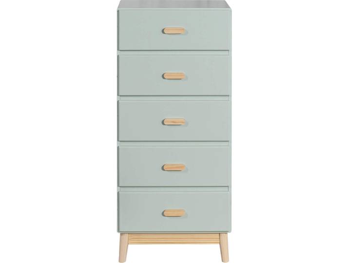 Kommode Mobili Rebecca Aloe 115x50x40 MDF Kiefer Aquagrün Braun Skandinavisch Zu Montieren