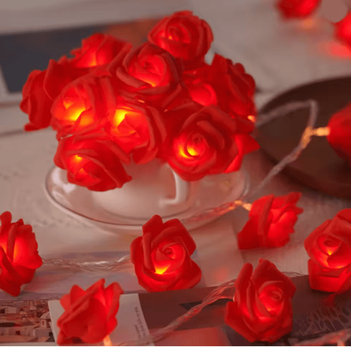 Inspire Essentials 3M LED Rose String Lights Battery Operated Flower Garland Decor a