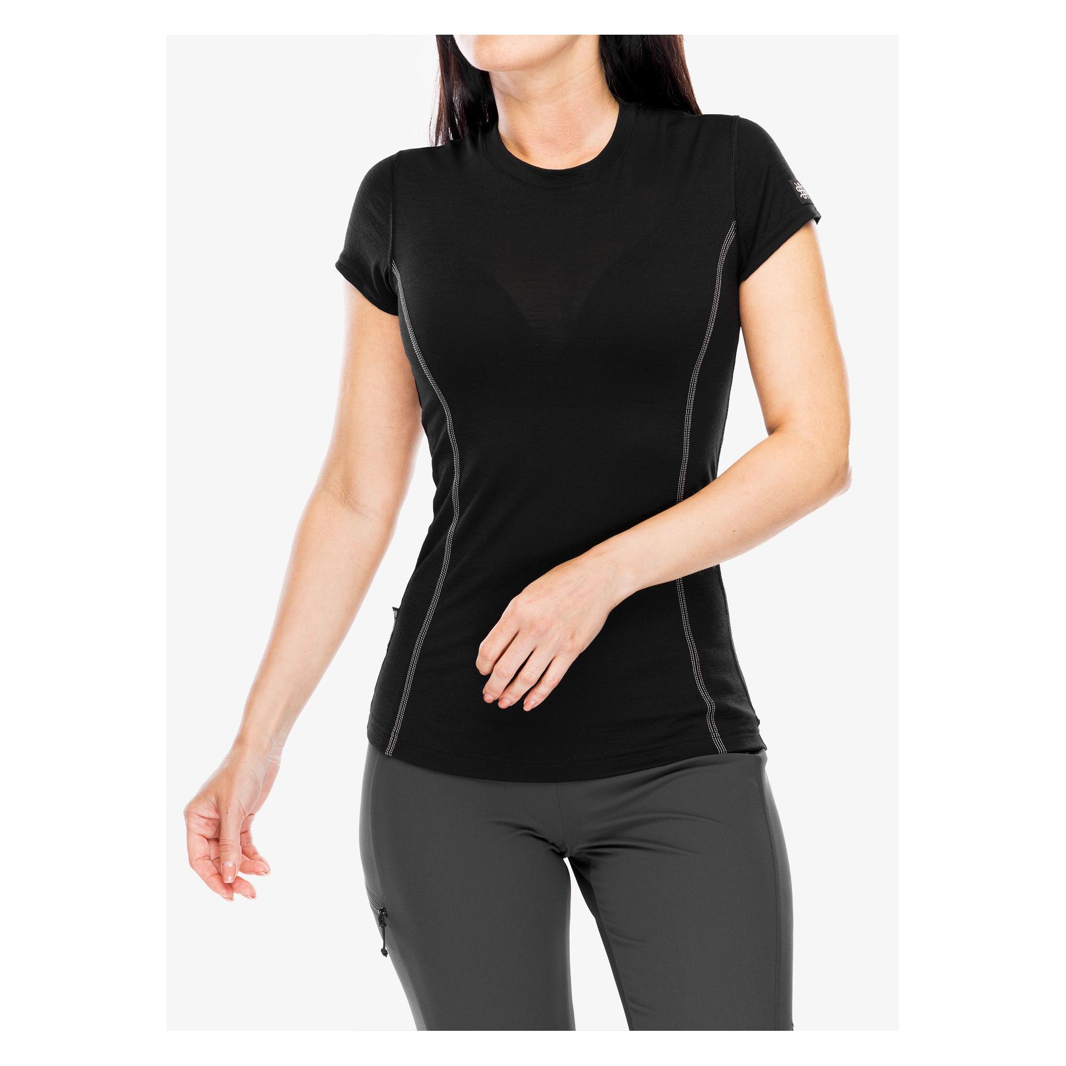 Damska koszulka Sensor Merino Active Tee S/S - black rozmiar: m (M) (18208)