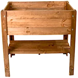 Hochbeet aus Holz braun 80,5x40x78,5cm Pflanzkasten Kräuterbeet Blumenkasten Braun