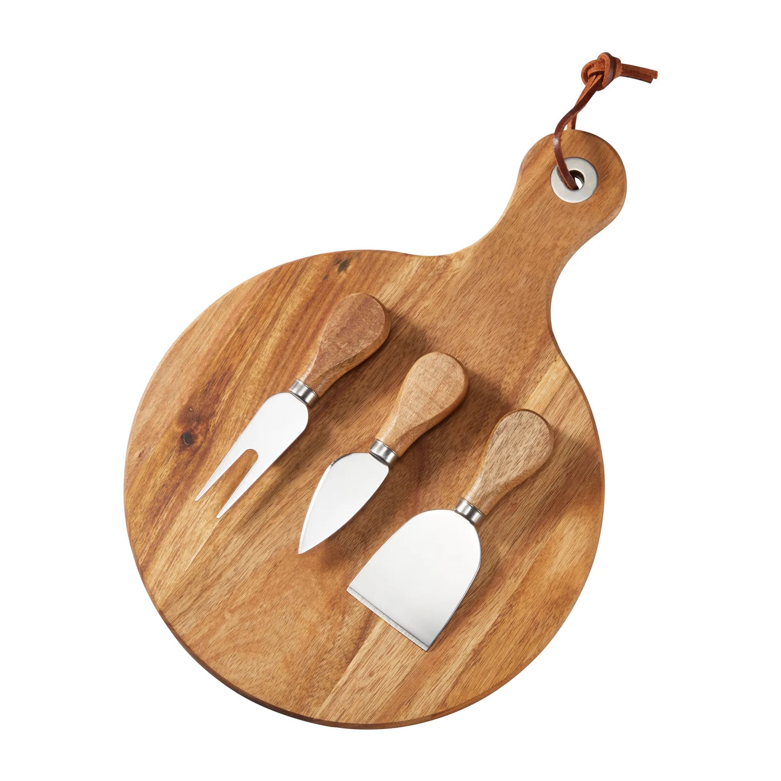 Dorre Oline kaasplank acacia 4-delig Ø23 cm
