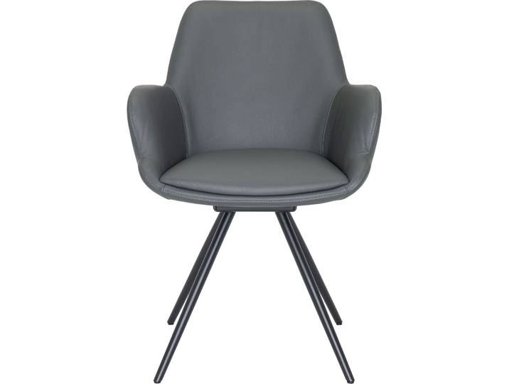 WILLISAU SWITZERLAND Eleganter Stuhl Loreo Leder anthrazit drehbar - Stuhl