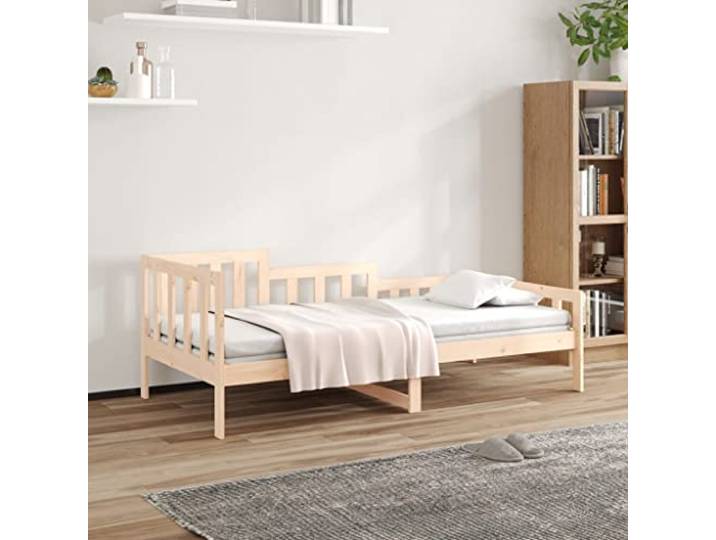 RJPLMFV Tagesbett aus massivem Kiefernholz, 80 x 200 cm Schlafsofa, 2-in-1, Sicherheitsbarriere, 3 Seiten, Lattenrost, Aufbewahrung unter dem Bett