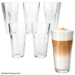 6er Set QUEEN Latte Macchiato Gläser stapelbar aus Glas - 27022041