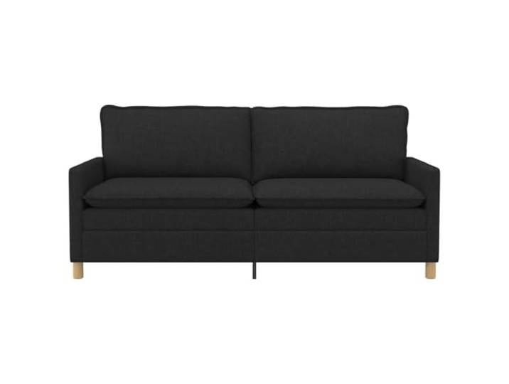 KTHLBRH Schwarzes Sofa 196 x 81 x 87,5 cm Stoff Metallgestell, doppellagige Kissen, abnehmbare Bezüge, 3-Sitzer
