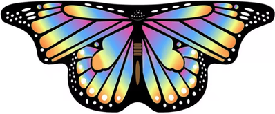 Inspire Curations Kids Butterfly Wings Cape Colorful Fairy Shawl Fancy Dress Costume 9