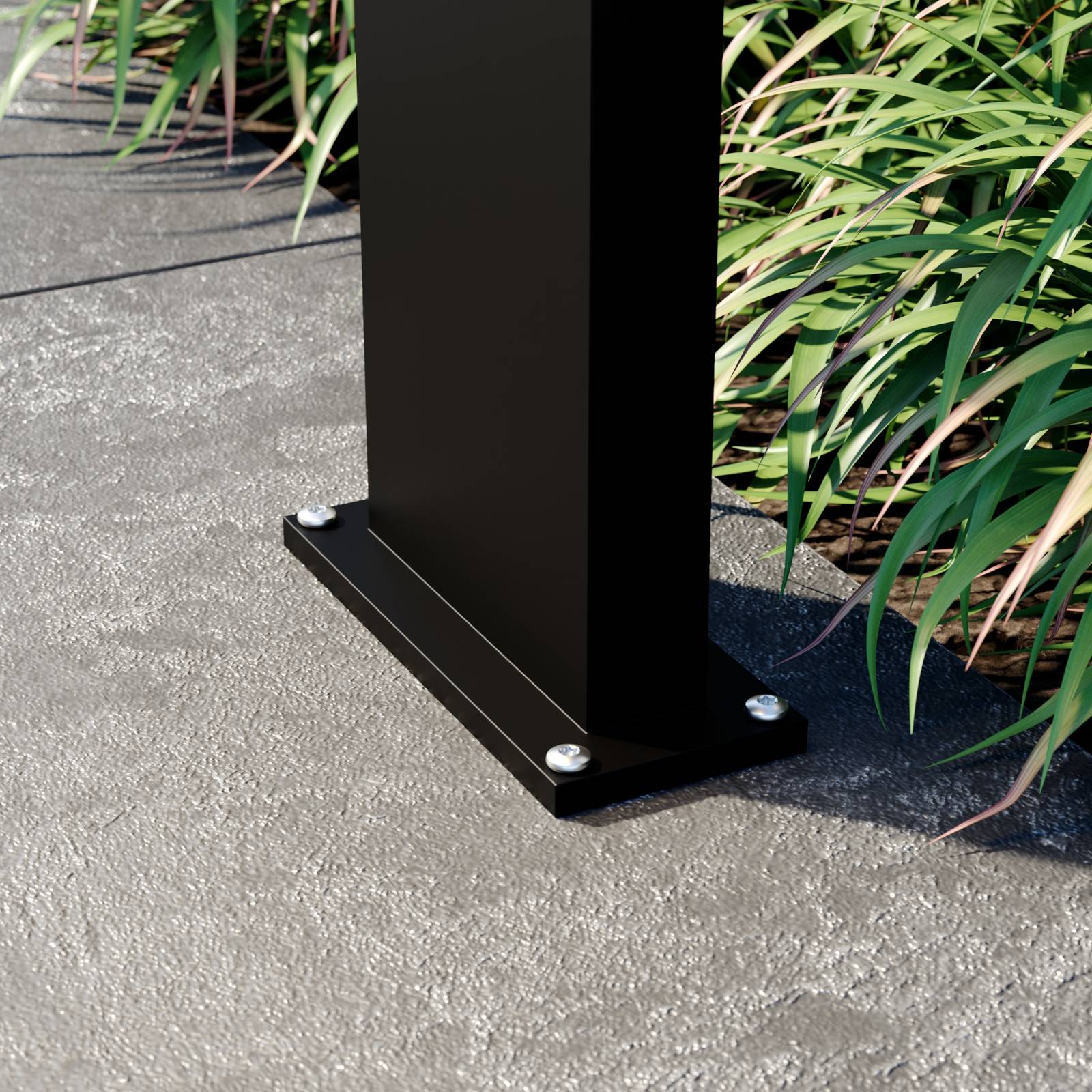 Lucande LED solar path light Silvan, 60 cm, sensor, anthracite Silvan, Black, Aluminium, Modern, Solar Lights with Sensor