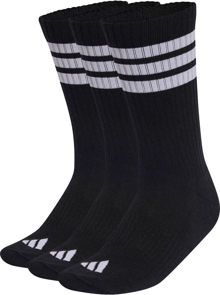 Adidas 3stripes cushioned sportswear crew socks 3 pair pack calcetines deportivos Negro (34-36)