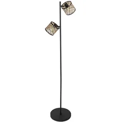 Mexlite Stehleuchte SUMBA, 2-flammig, E14, IP20, schwarz/holz STE-4492ZW