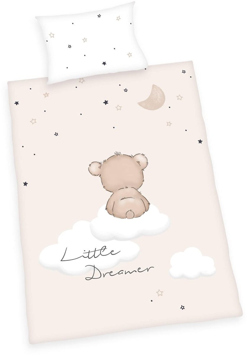 Solidchoice Little Dreamer Beddengoedset voor kinderen, 2-delig, 100% Katoen, 40 x 60 cm