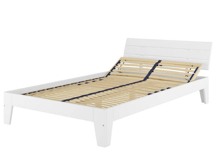 Doppelbett Massivholzbett Kiefer weiß überlang 160x220 cm
