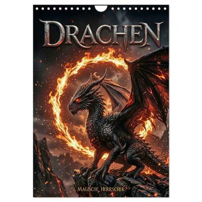 Drachen - Magische Herrscher, Dark‑Fantasy Wandkalender (Wandkalender 2027 DIN A4 hoch), CALVENDO Monatskalender