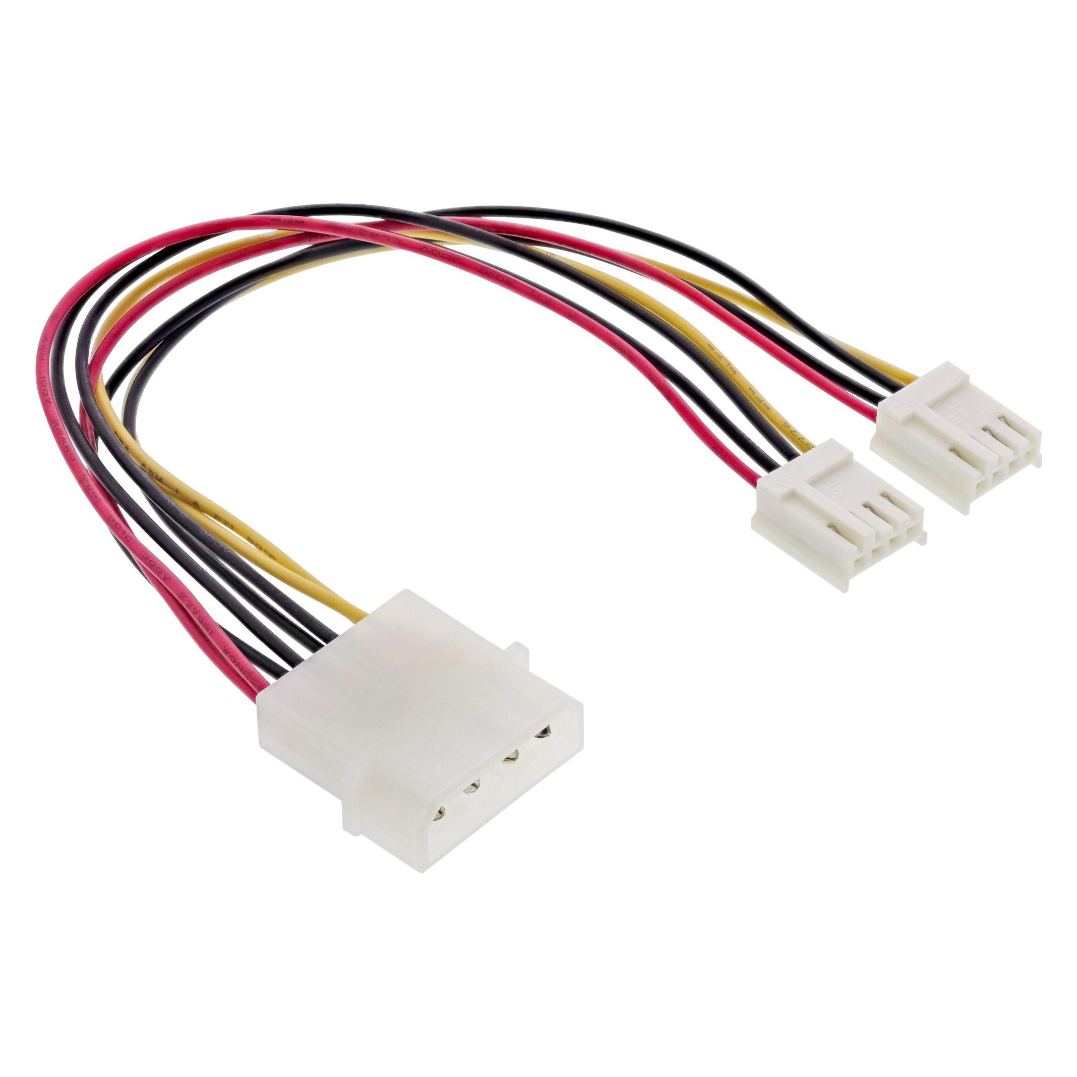 InLine Y-Stromkabel von 4-Pol-Molex auf 2x Floppy (20 cm, 4 pin CPU, 4 pin PWM) (26950)