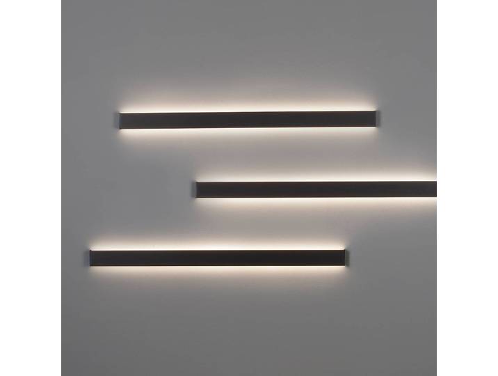 Wandleuchte Seline 8cm Schwarz/Schwarz Kabel ABS, Fassung ABS, Baldachin Aluminium, Gehäuse Leuchte Aluminium Nicht austauschbare LEDs
